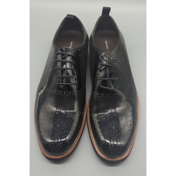 Marc Nolan Oscar Black Patent Leather Wholecut Brogue Sneakers Mens 8 Pad Insole main image 10